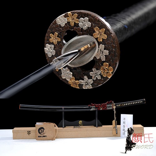 Espada Katana Samurai Japonesa Arcilla Pulida a Mano Hoja Afilada Templada Con Caja - Imagen 1 de 12