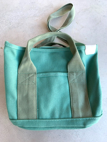 Tote Bag Canvas Green shoulder strap roomy NEW holds water bottle - Picture 2 of 7