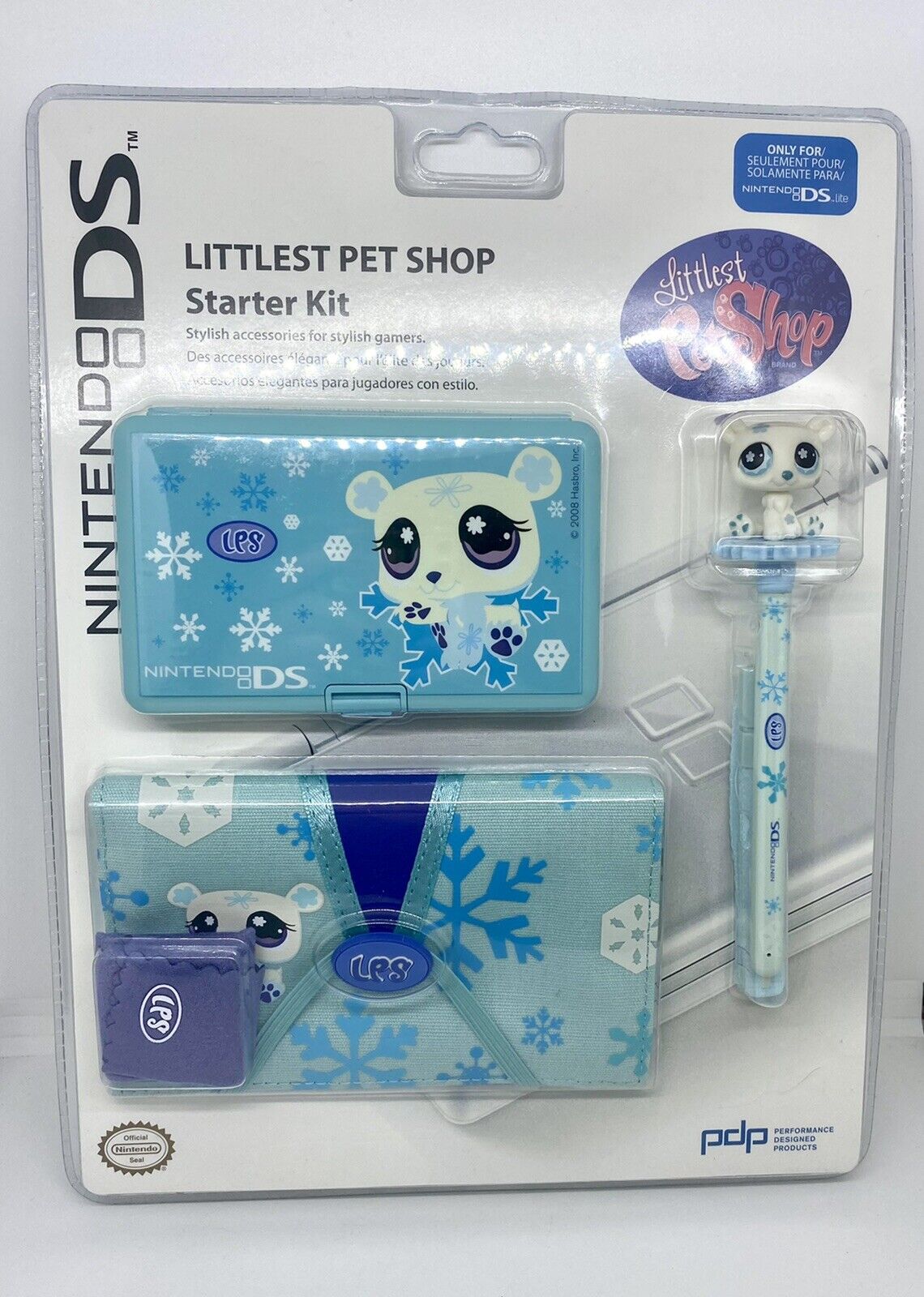 Littlest Pet Shop Polar Bear Blue Stylus Nintendo DS Accessory Starter kit NIB