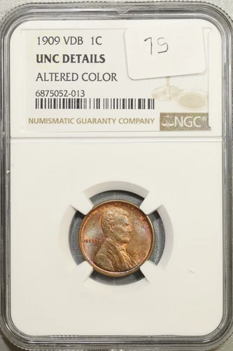 1909 VDB Lincoln Wheat Cent - NGC UNC Details Altered Color #2-013