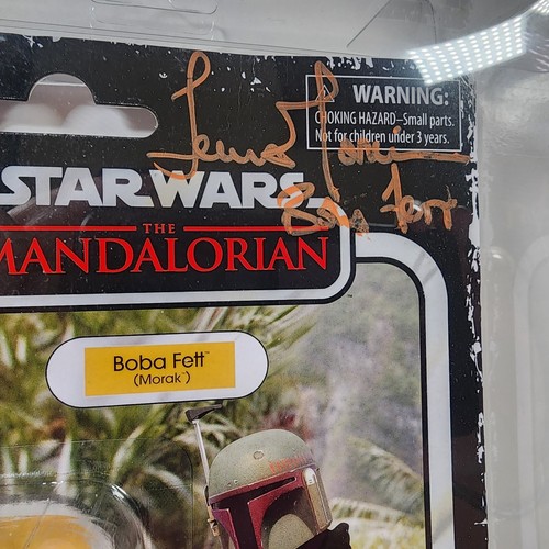 Star Wars Retro Collection The Mandalorian Boba Fett Morak SIGNED T. MORRISON - Picture 2 of 4