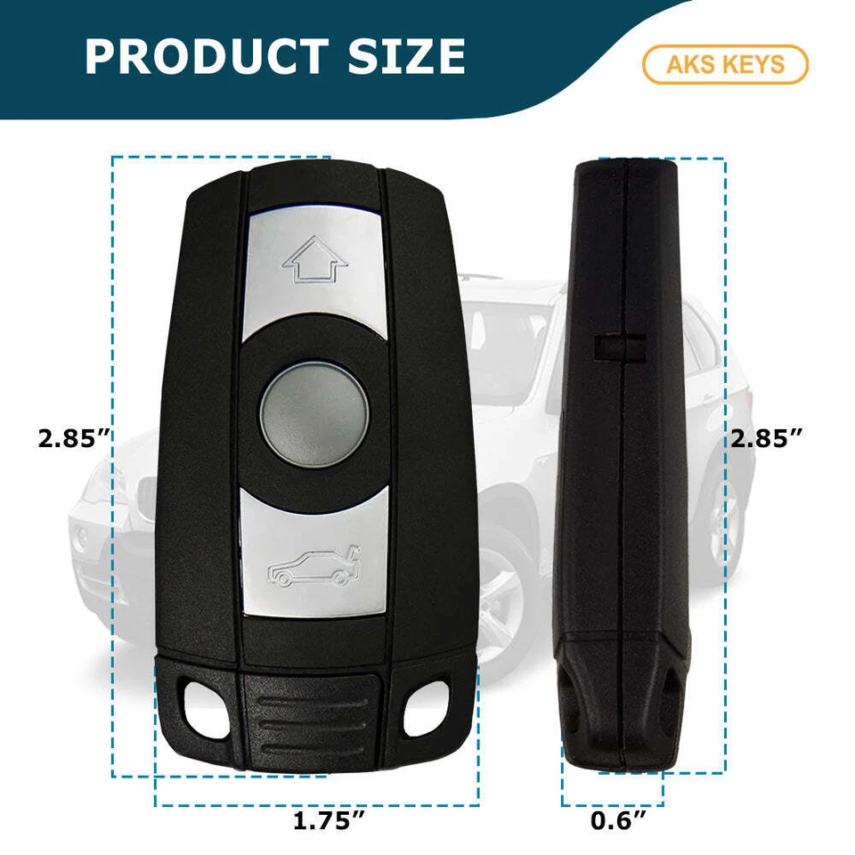 Replacement for BMW 335i 2007 2008 2009 2010 2011 2012 Smart Remote Key Fob - Image 3 of 4