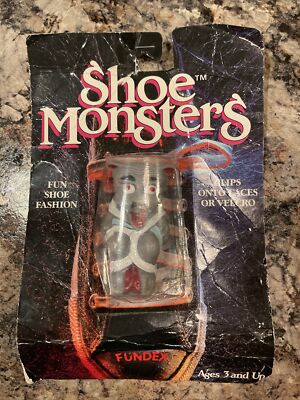 1989 Fundex SHOE MONSTERS Shoe Lace Clip-Ons Boots Bearcat Rare