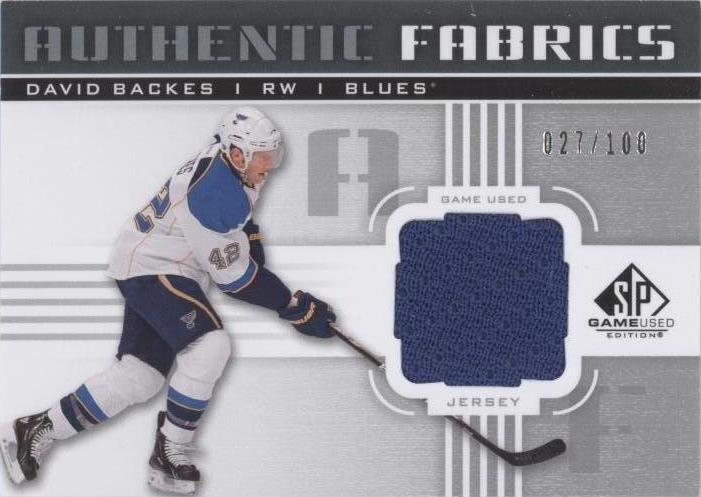2011-12 SP Game Used Edition - David Backes #AF-BK - 1 of 1