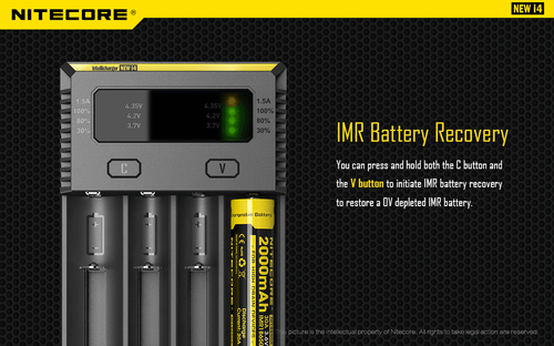 NITECORE New i4 smart battery charger IMR/Li-ion/Ni-MH/Ni-Cd - Picture 7 of 12