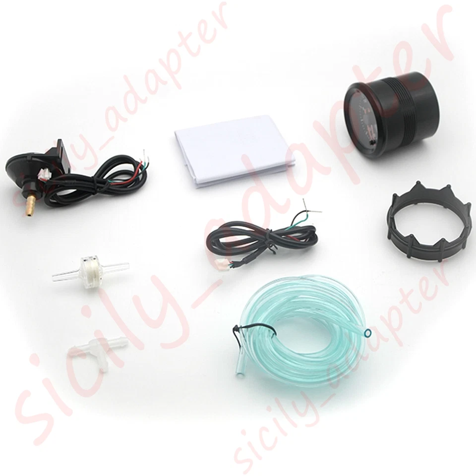 2" 52mm 7 Colores PSI Turbo Boost Gauge + Sensor Analógico/Digital Doble Pantalla Automático M Foto 3 de 4