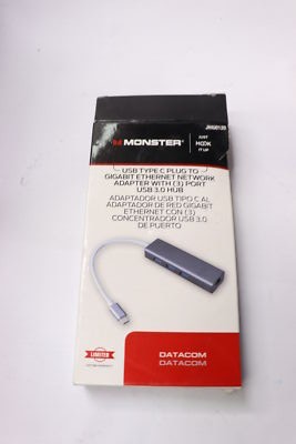Monster Just Hook It Up USB Type C Plug To Gigabyte Ethernet Netwok Adapter