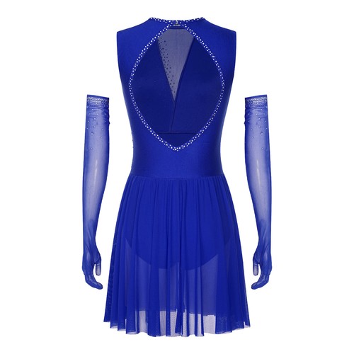 Damen Kostüm Leistung Outfits Tango Tanzkleidung 2 Stück Kleid Ballett Figur - Bild 23 von 58