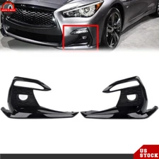 Bumper Fog Light Lamp Cover Black Grille Bezels For 2018-2020 Infiniti Q50 Sport