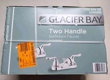 Glacier Bay Constructor Chrome 4 in. Double-Handle Low-Arc Faucet 2-Pack