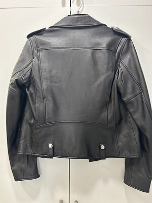 COACH コーチ レディース 黒 レザージャケットMADE IN USA Coach Ladies Black Moto Zipper Biker Jacket Leather | eBay