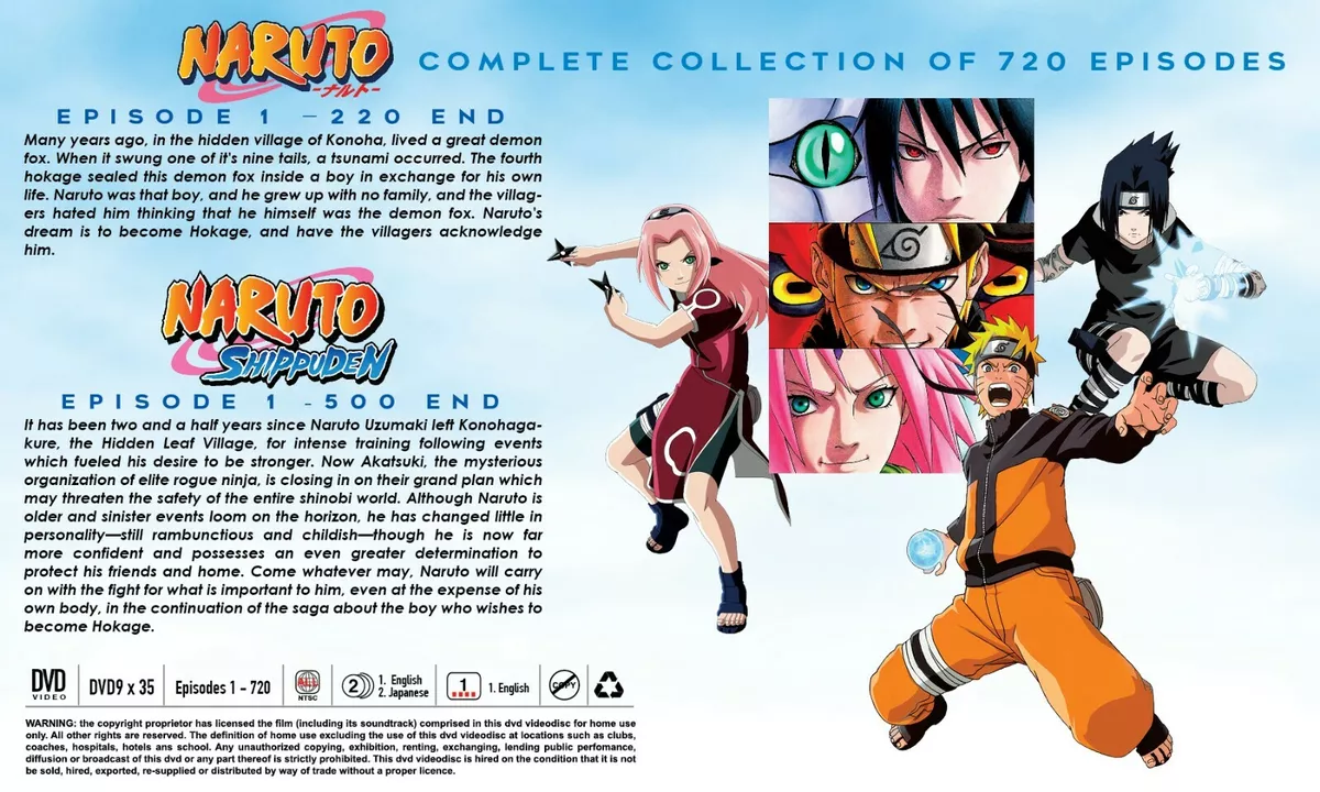 ENGLISH DUBBED Version Naruto Shippuden Complete Anime TV Series DVD(1-720  EPS)