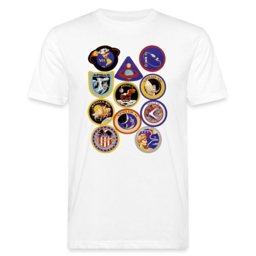 T-shirt biologica uomo distintivo NASA Apollo Mission - Foto 1 di 16