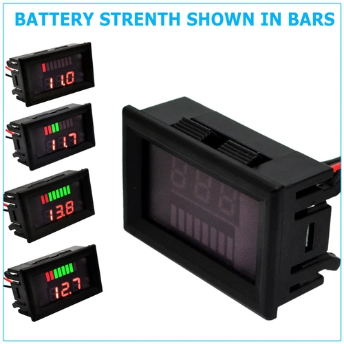 2x 12V-60V Marine Motorcycle Digital Voltmeters Voltage Meter Battery Gauge US - Bild 7 von 23