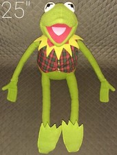 2x Vintage Muppets Kermit The Frog Eden Toys Jim Henson's 25" Plaid Vest Bow