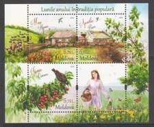 Moldavia 2018 "Mesi Popolari Tradizionali" Blocco MNH
