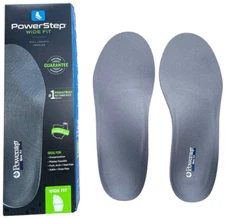 PowerStep Wide Fit Orthotic Insoles for 3E-6E Wide Width Shoes