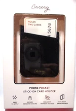 NIB - "Casery" -  Phone Pocket Stick-On Smartphone Card Holder - Black
