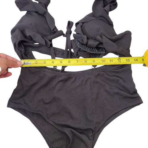 Damen Einteiler Badeanzug Neckholder High Waist Badeanzug Schwarz Größe M - Bild 10 von 12