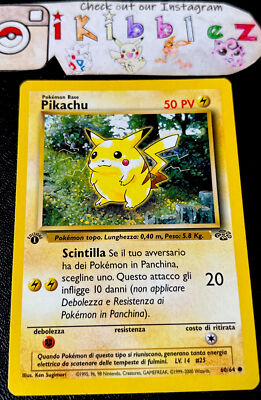 Italian Pikachu 60/64 NM Non Holo 1st Edition Vintage Jungle Set Pokmon  Card! | eBay