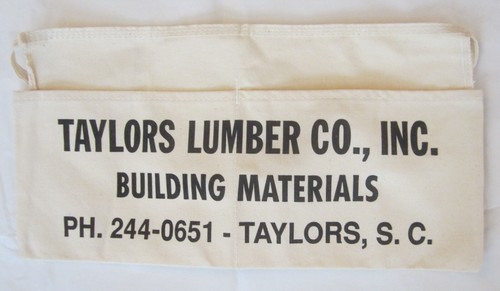 South Carolina Taylors Lumber Company Building Materials Carpenters Apron