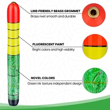 7/8/10/12inch Balsa Wood Body Fishing Bobbers High Visiblity Fishing Pole Floats
