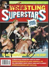 TC168  Papa Shango  Earl Hebner  Steiner Bros   Signed Wrestling Magazine w/COA