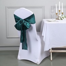 10 Peacock Teal Satin CHAIR SASHES Ties Bows Wedding Ceremony Reception