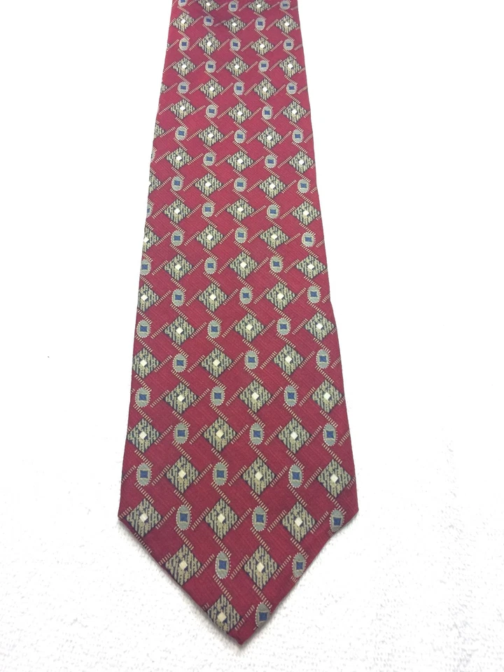 CORBATA HOMBRE KENNETH COLE ROJA CON BEIGE Y AZUL 4 X 60 Foto 2 de 4