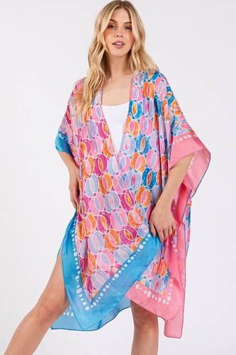Do Everything in Love Sommer-Kimono zweifarbig Borte abstraktes Muster seidiges Gefühl - Bild 13 von 35