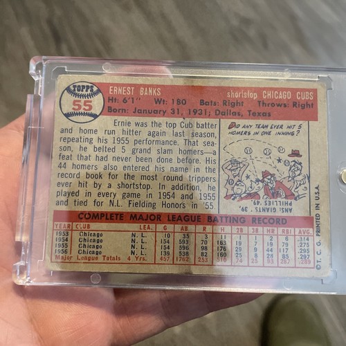 1957 Topps - #55 Ernie Banks - Picture 2 of 2