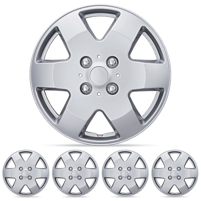Silver Hubcaps OEM Replacement Car Wheel Cover for 15" Rims (4 Pack) eBay
