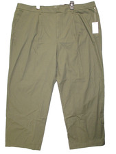 Women's High-Rise Pleat Front Straight Chino Pants - A New Day Olive 24