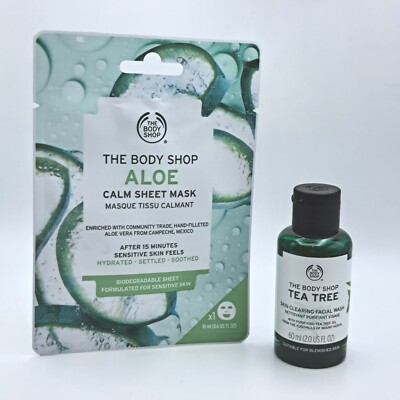 The Body Shop Gesichtspflege Set Aloe Calm Sheet Mask & Tea Tree Skin Wash 60ml