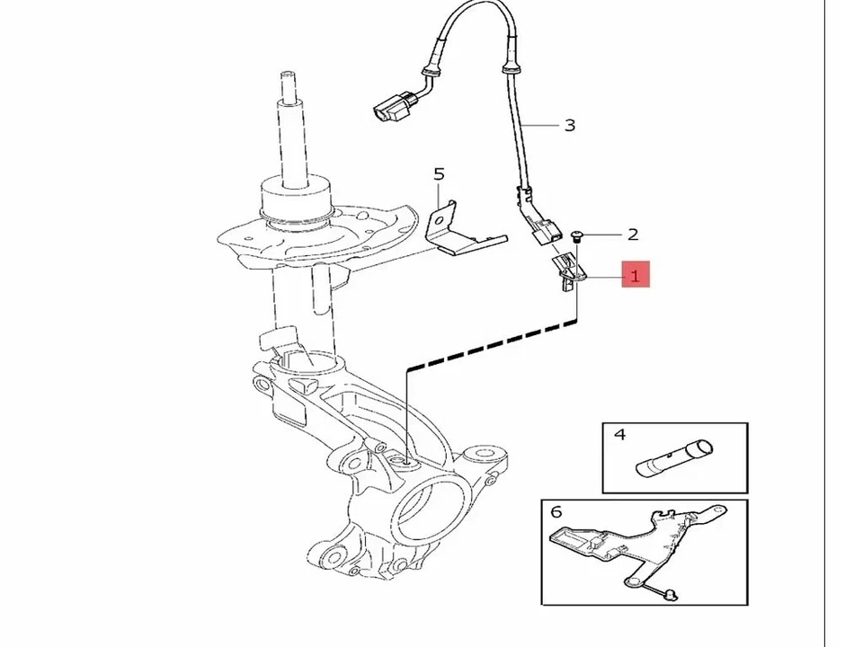 Датчик скорости переднего колеса ABS для Ford C-Max mk1 [2003-2010] Focus mk2 [2004-2012] - Изображение 3 из 4