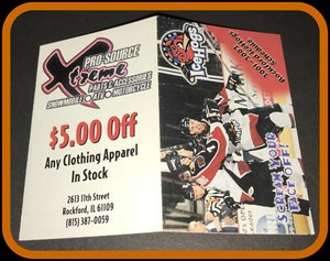 2001-02 ROCKFORD ICE HOGS PRO SOURCE HOCKEY POCKET SCHEDULE NM CONDITION