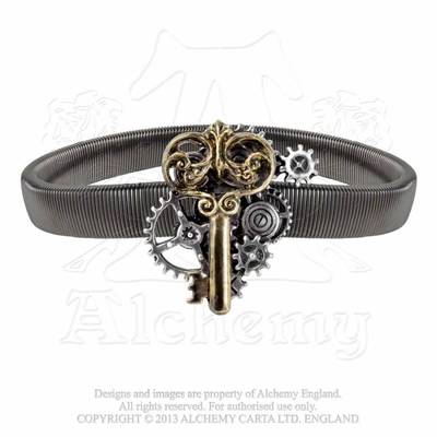 Steampunk Gothic Hemdband Zahnrad Schlüssel ALCHEMY Hemd Band Armband GA2