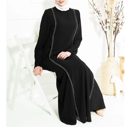Muslim Islamic Dress Modesty Abaya Islamic Kaftan Robe Dubai Party Gown S-XL - Picture 23 of 50