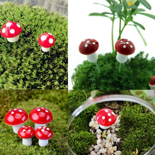 20x 2cm Mini Toadstool Mushroom Fairy Ornament Decoration Garden Crafts Tools` - Picture 9 of 12