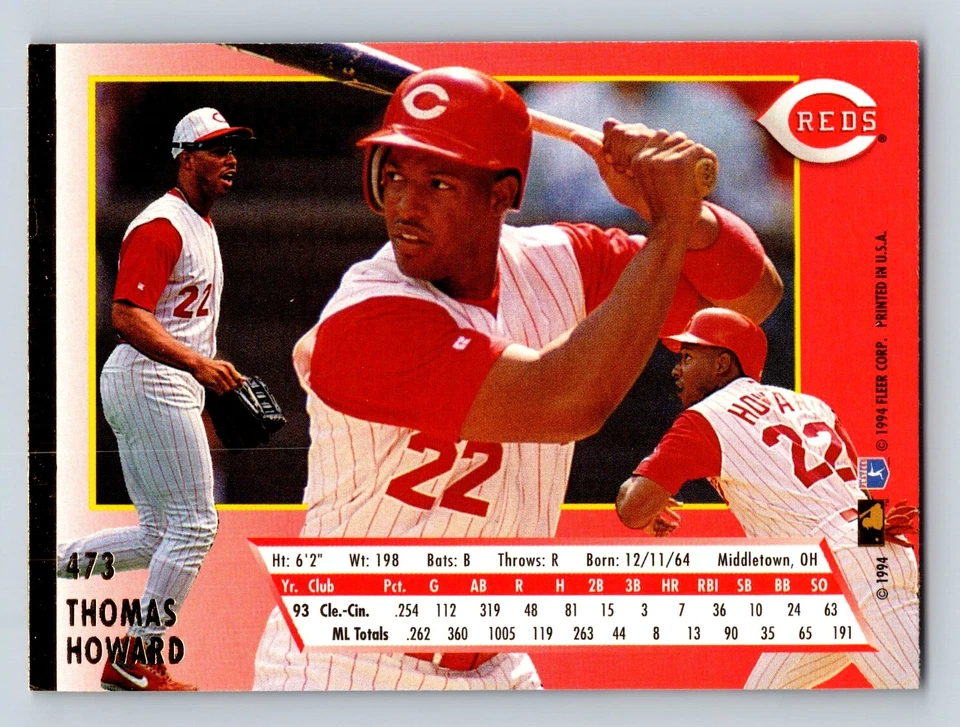 Thomas Howard 1994 Ultra #473 Cincinnati Reds - Image 2 of 2