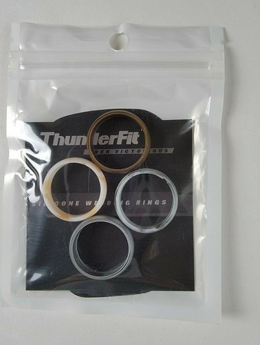 Anelli da uomo in silicone Thunderfit fasce nuziali confezione da 4 taglia 12 nuovi - Foto 7 di 7