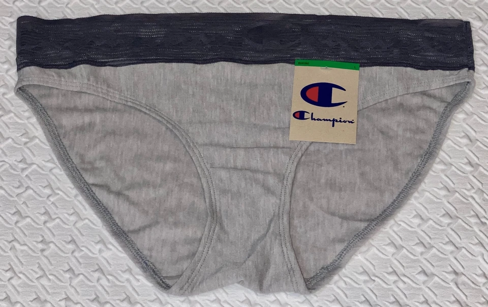 Braguita de bikini CHAMPION ancha de encaje con logotipo de buey gris brezo para mujer S M L XL 2X Foto 2 de 4