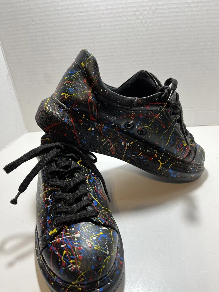 Black Paint Splattered Tennis Shoes