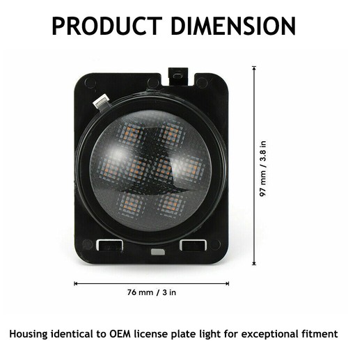 2 Amber Front Fender LED Side Marker Light Smoke Lens for 07-18 Jeep Wrangler JK - Picture 6 of 9