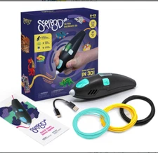 SCRIB3D Junior 3D Printing Pen Set for Kids w/ Filament Activity Guide USB Cable