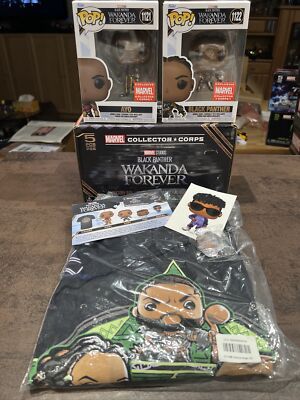 Marvel Collector Corps Box Black Panther Wakanda Forever 1122 Ayo 1121 Funko Pop