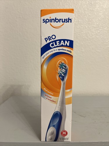 SPINBRUSH PRO CLEAN BATTERY POWERED TOOTHBRUSH-MEDIUM BRISTLES (BRAND NEW-SEALED