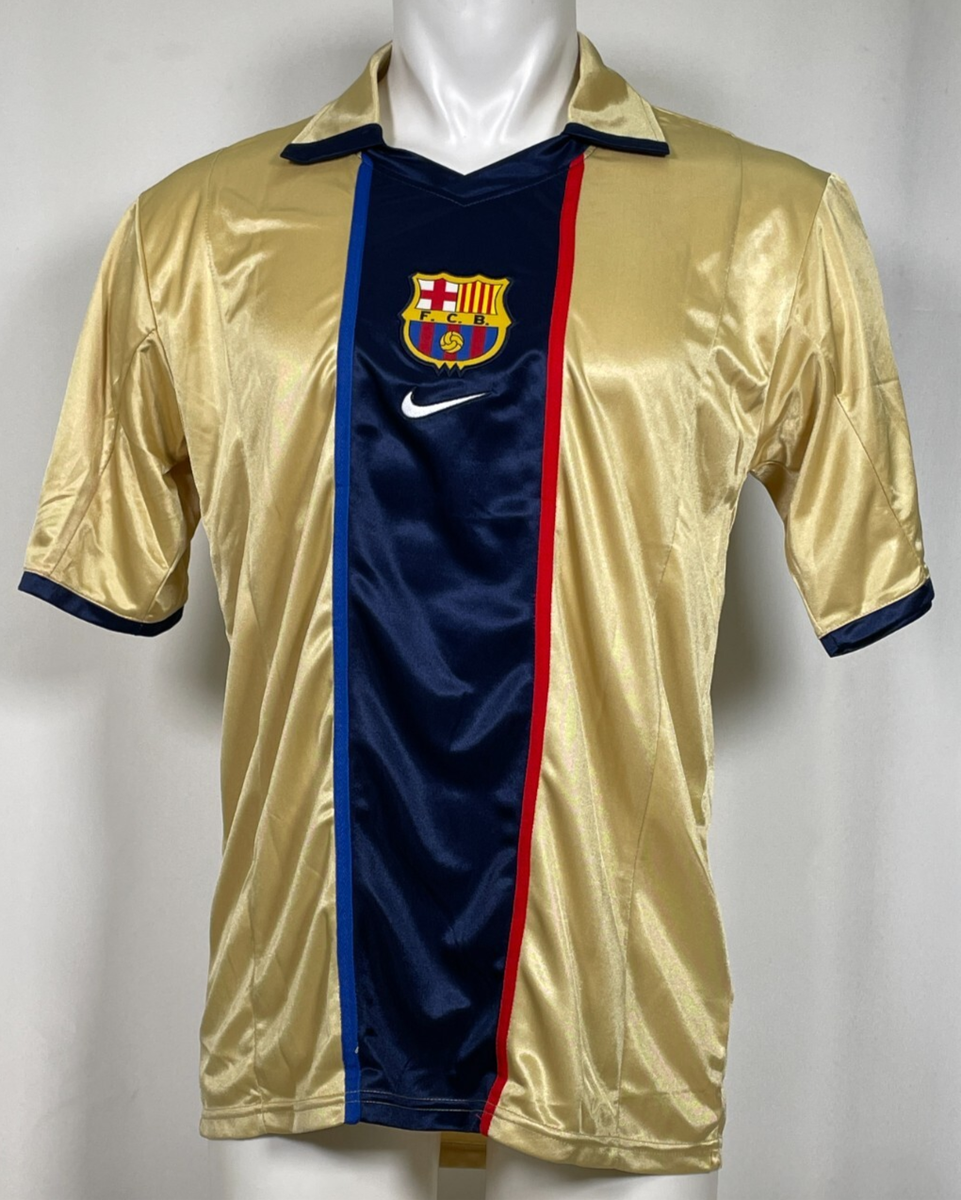 Xavi Hernández #6 FC Barcelona Nike 2001-02 Gold Soccer Jersey