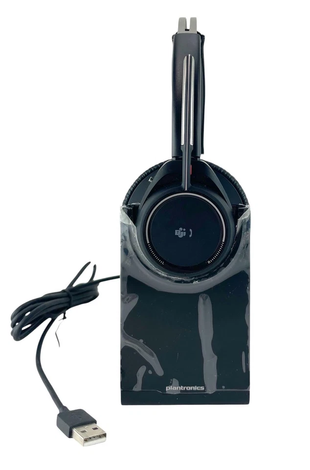 Plantronics Voyager Focus B825 On-Ear Headset w/ 203079-101 Charging Dock - READ - Image 2 of 4