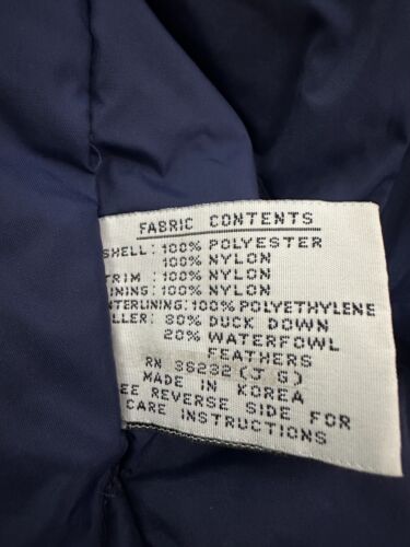 Vintage 90s Paisley Puffer Jacket S Down Fill Baroque Polka Dot Jacquard Navy - Picture 12 of 14